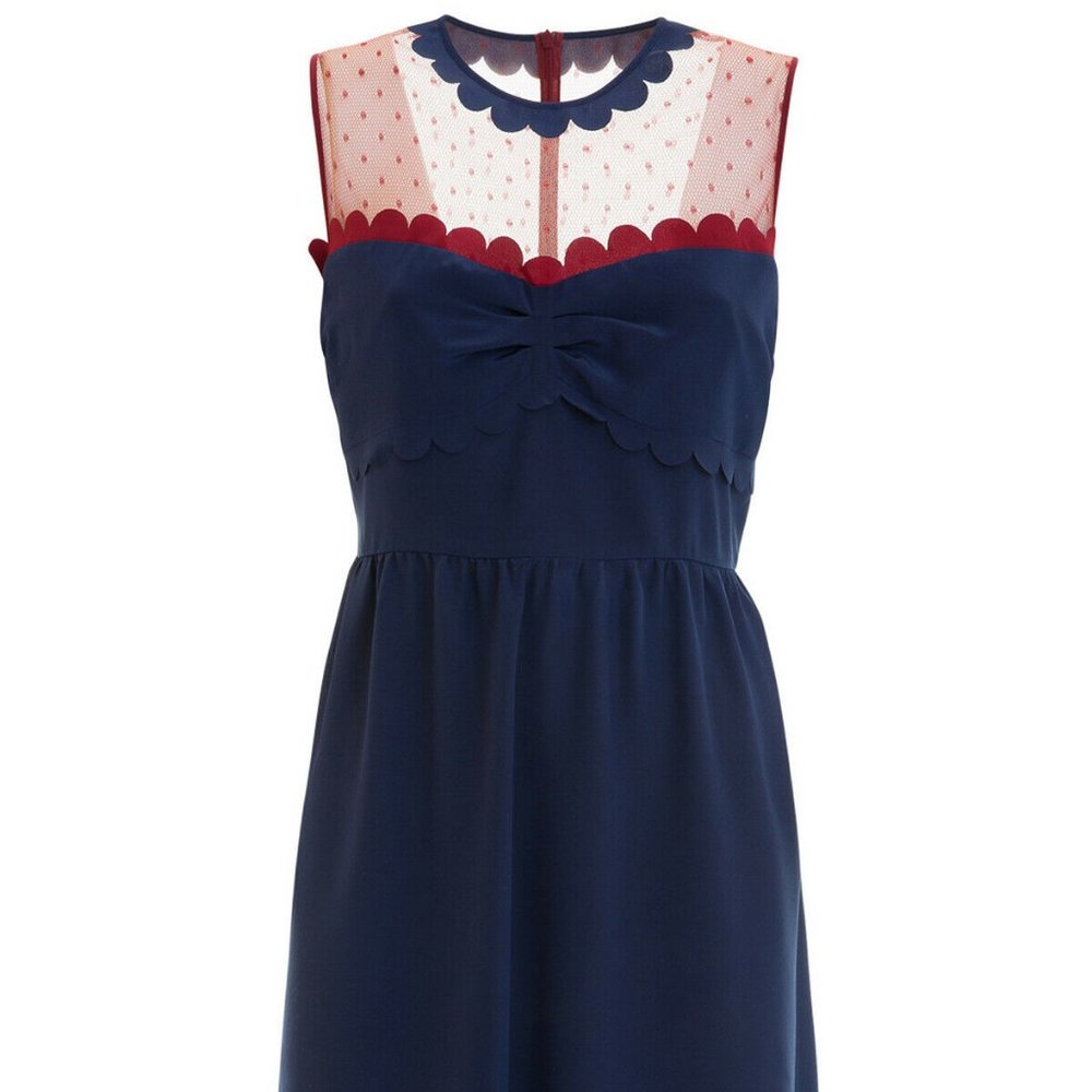 RED VALENTINO MR0VA4N8 Sleeveless Silk Dress Blue